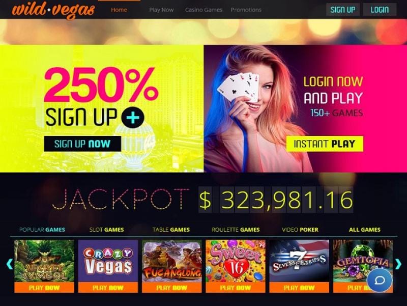 Your Wild Vegas casino login gateway.